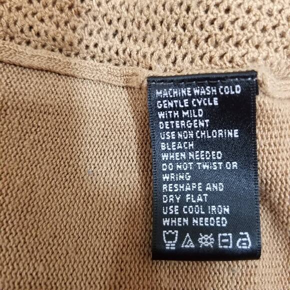 August Silk Cardigan sweater Cascade Open front Brown Size Women's Large - Picture 6 of 9